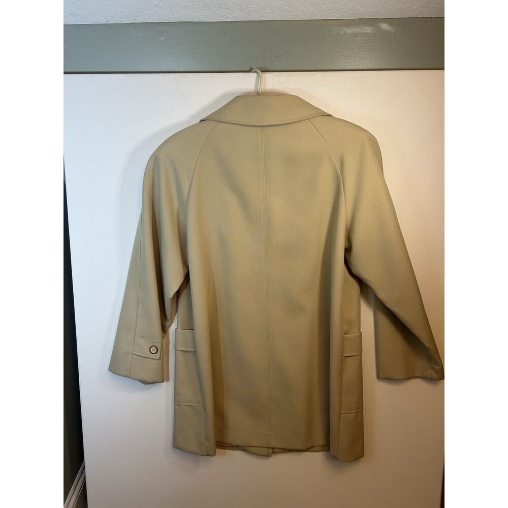 Vintage Beige Button Front Car Coat Women’s Classic Tailored Jacket With Pockets - Picture 5 of 16
